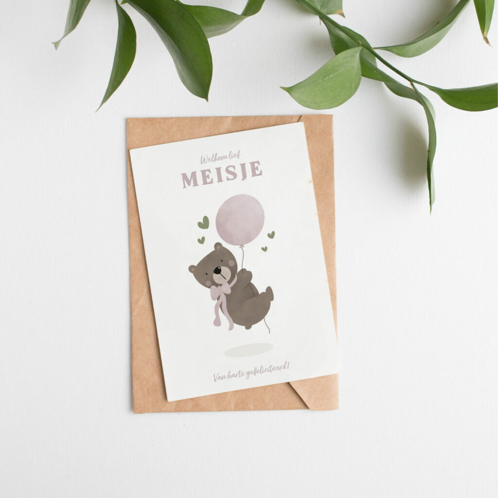 Kaartje Hoera een meisje